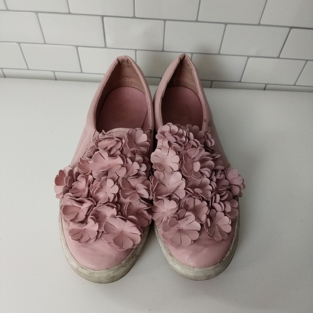 Journee mizey slip on pink loafer tennis shoe 10 - Picture 3 of 4
